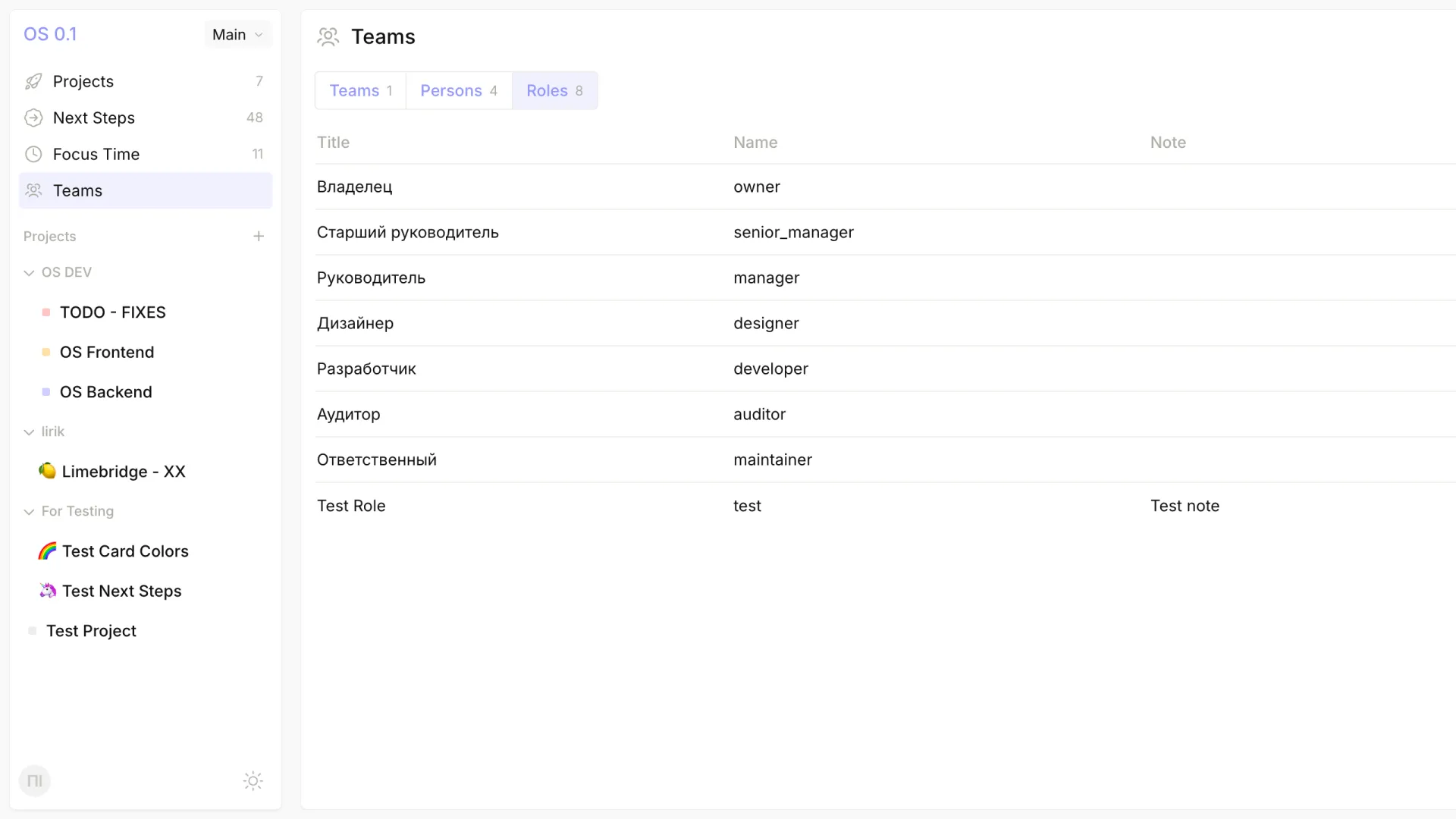 Team and role management