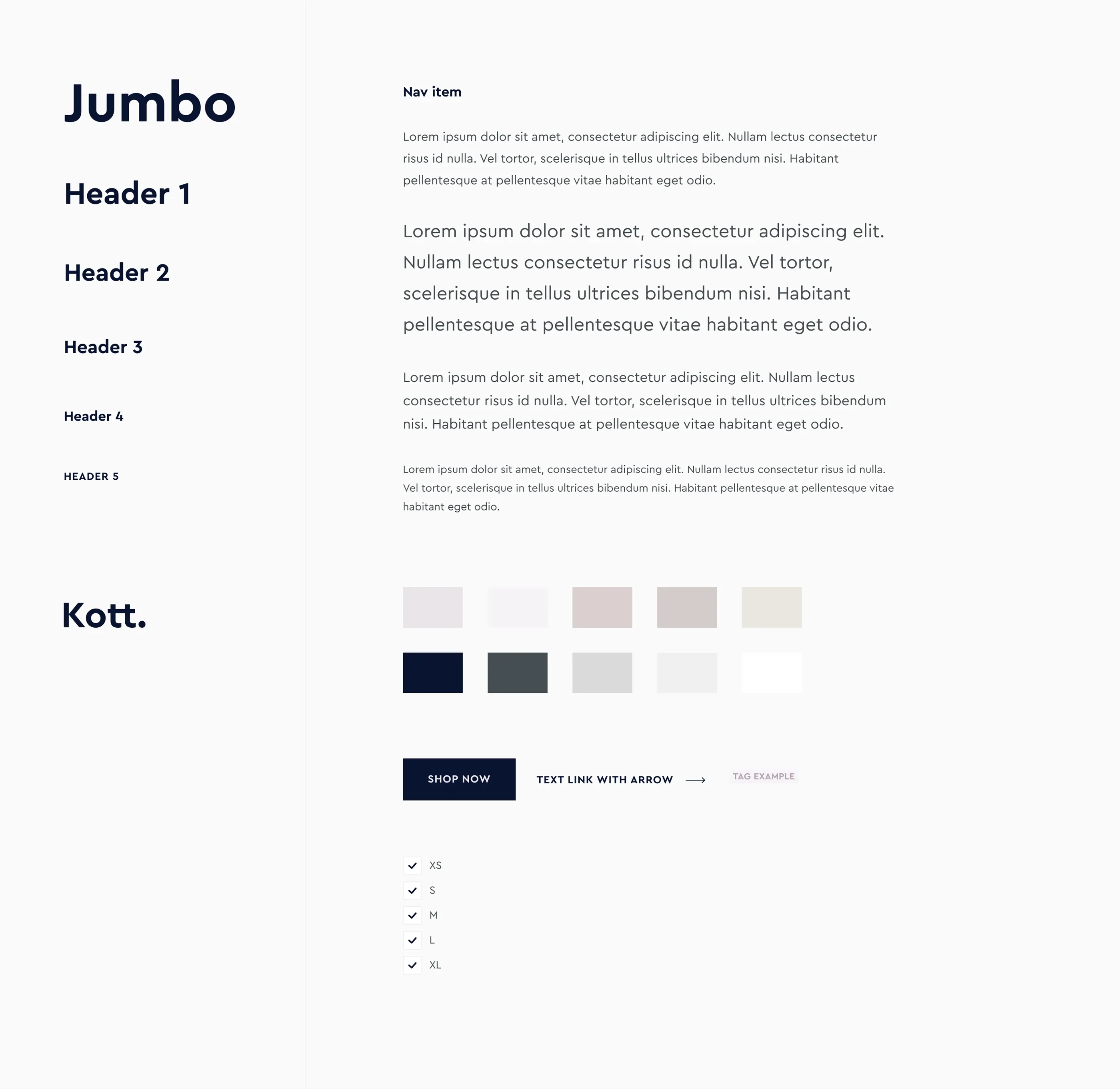 Style guide and typography